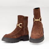 Botki Bibi Lou – brązowe, skórzane, hiszpańskie