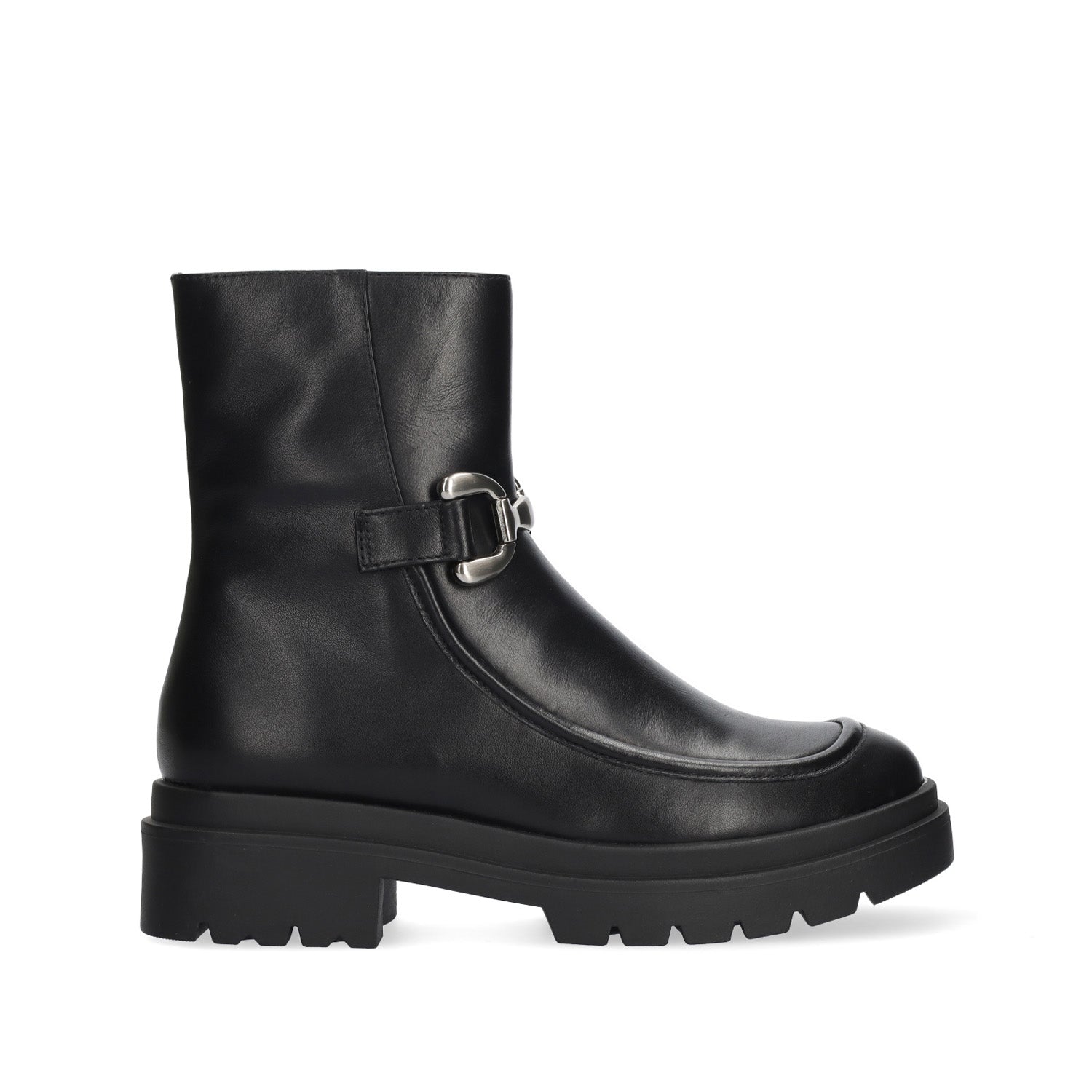 Botki Bibi Lou – czarne, skórzane, hiszpańskie - widok z boku.