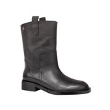 Botki Tuffoni – czarne, skórzane, motocyklowe z naturalnej skóry najwyższej jakości - widok pod kątem.