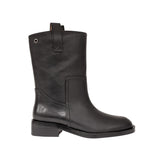 Botki Tuffoni – czarne, skórzane, motocyklowe z naturalnej skóry najwyższej jakości - widok z boku.