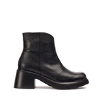 Botki Wonders – czarne, skóra naturalna, na obcasie, widok z boku.