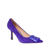 Czółenka Bibi Lou – fioletowe, zamszowe, hiszpańskie