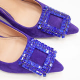 Czółenka Bibi Lou – fioletowe, zamszowe, hiszpańskie