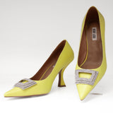 Czółenka Bibi Lou – żółte, skórzane, hiszpańskie