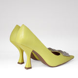 Czółenka Bibi Lou – żółte, skórzane, hiszpańskie