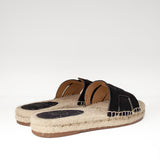 Hiszpańskie Klapki Bibi Lou w stylu espadryli, zamszowe, z naturalnej plecionki - widok z tylu.