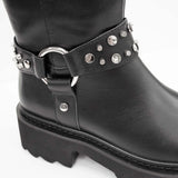 Kozaki Tosca Blu – czarne, skórzane, z napami