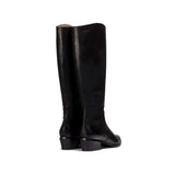 Kozaki Wonders – czarne, skórzane, na obcasie - widok z tyłu.