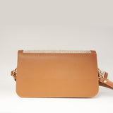 Listonoszka Ripani – brązowa, skóra naturalna, włoska - widok z tyłu.