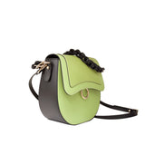 Listonoszka Ripani – zielona, skórzana, włoska torebka - widok z boku.