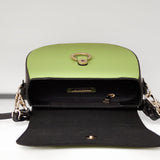 Listonoszka Ripani – zielona, skórzana, włoska torebka - widok z góry.