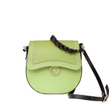 Listonoszka Ripani – zielona, skórzana, włoska torebka - widok z przodu.