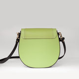 Listonoszka Ripani – zielona, skórzana, włoska torebka - widok z tyłu.