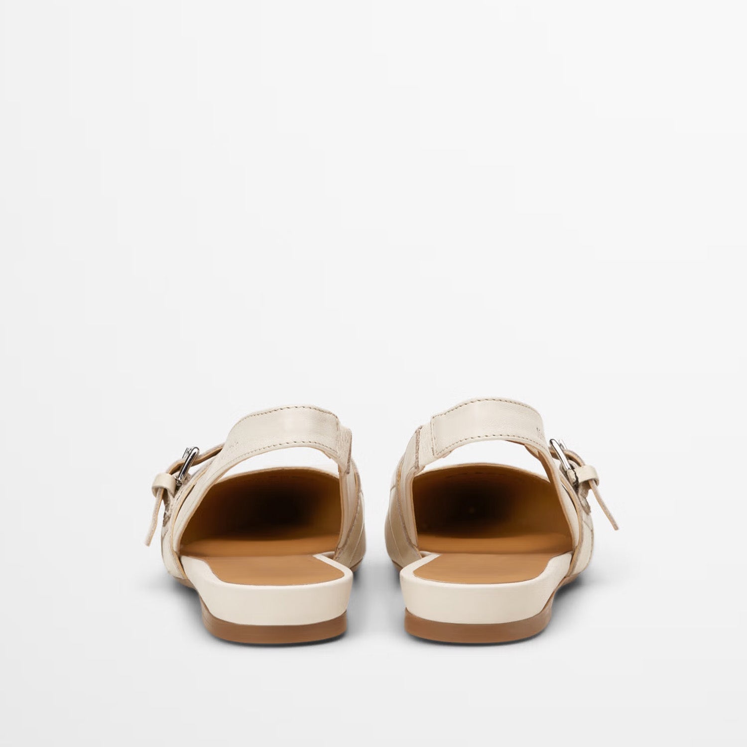 Mary Jane Marc O’Polo białe skóra naturalna – widok z tyłu, z elastycznym paskiem i delikatnymi przeszyciami.