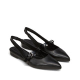 Mary Jane Marc O’Polo czarne, skóra naturalna – ujęcie pod kątem, widoczna faktura skóry i metalowa klamra.