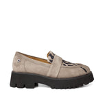 Mokasyny Tuffoni – zamszowe, animal print, włoskie - widok z boku.