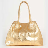 Shopperka Piti Cuiti – skórzana, złota, hiszpańska - widok z frontu.