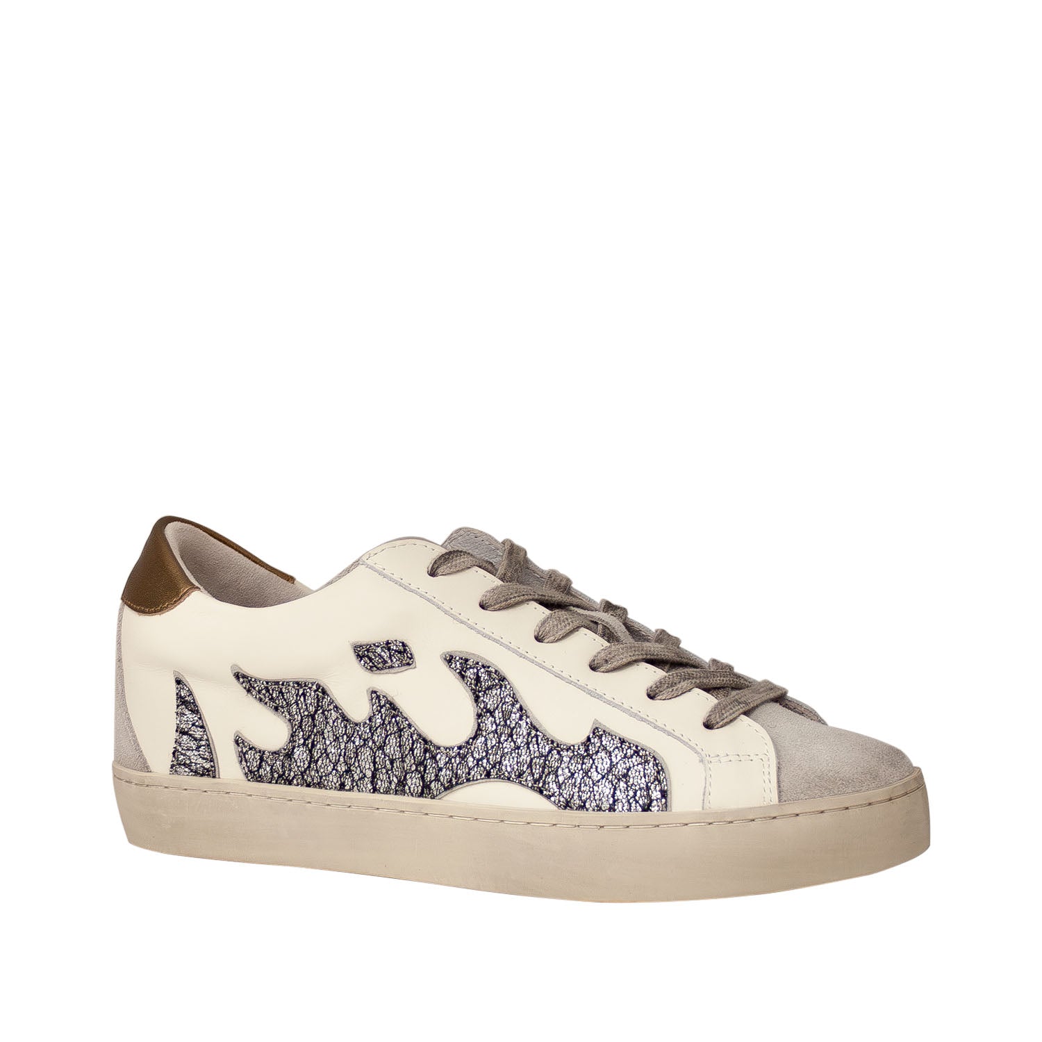 Sneakersy Bibi Lou – skórzane, z motywem płomienia wykonane ze skóry naturalnej licowej i zamszowej - widok pod kątem.