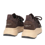 Sneakersy Tosca Blu – brązowe, zamszowe, włoskie na platformie - widok z tyłu.