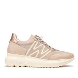 Sneakersy Wonders – różowe, skórzane, sportowe, widok z boku – lekkie buty z połączenia skóry i tkaniny, jasna podeszwa WondersFly™ i logo „W” na cholewce.