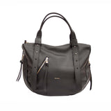 Torebka Ripani – czarna, włoska, hobo - widok z przodu.