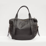 Torebka Ripani – czarna, włoska, hobo - widok z tyłu.