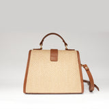 Torebka Ripani – skórzana, rafia, włoska, typu kuferek - widok z tyłu.