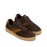 Trampki Marc O’Polo – brązowe, zamszowe, casual z naturalnej skóry, tenisówki sportowe, widok pod kątem.