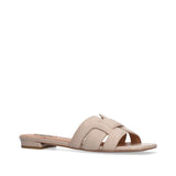 Klapki Bibi Lou widziane z boku, ukazujące ich elegancki profil i stabilny obcas.