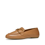 Beżowe, skórzane mokasyny GEOX Palmaria, widok z boku.