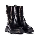 Rockowe botki Wonders ze sznurowaniem i zamkiem, widok pod kątem