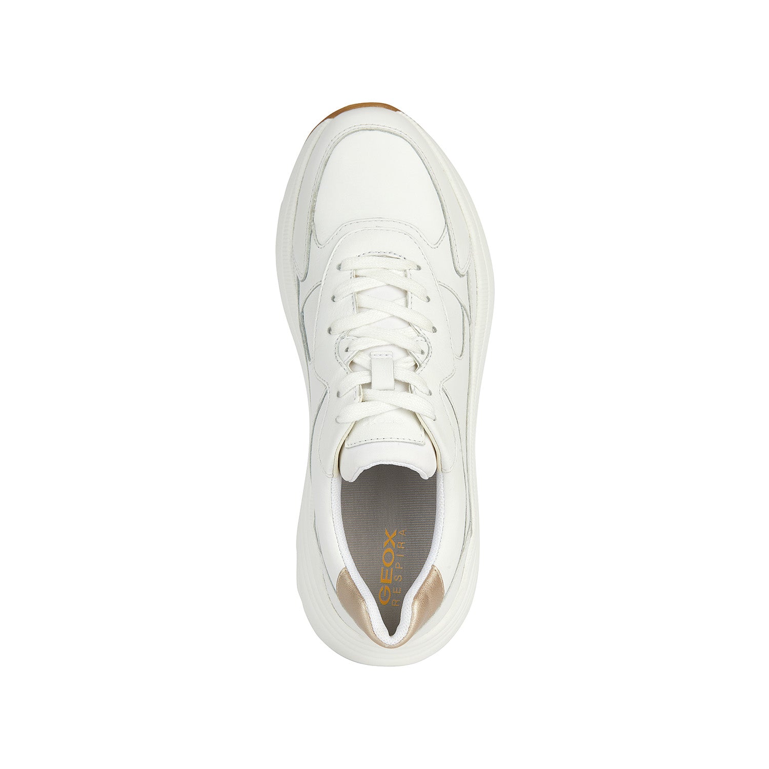 GEOX Diamanta – sneakersy damskie z naturalnej skóry, widok z góry.