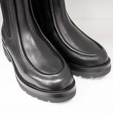 Włoskie Botki Igi&Co – czarne, skórzane, na platformie - widok z góry.