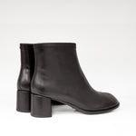 Botki Tuffoni – czarne, skóra naturalna, na obcasie - widok z tyłu.