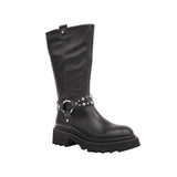 Kozaki Tosca Blu – czarne, skórzane, z napami