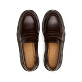 Mokasyny typu loafersy Marc O’Polo –  ciemnobrązowe, skórzane z najwyższej jakości skóry naturalnej, widok z góry.