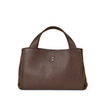 Brązowa shopperka włoskiej marki Plinio Visona – skórzana, włoska,, z naturalnej skóry licowej - widok z przodu.