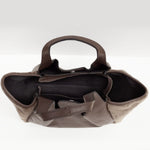 Brązowa shopperka Vesuvio włoskie marki Ripani wykonana z naturalnej skóry licowej oraz futrzastych wstawek po bokach - widok z góry.