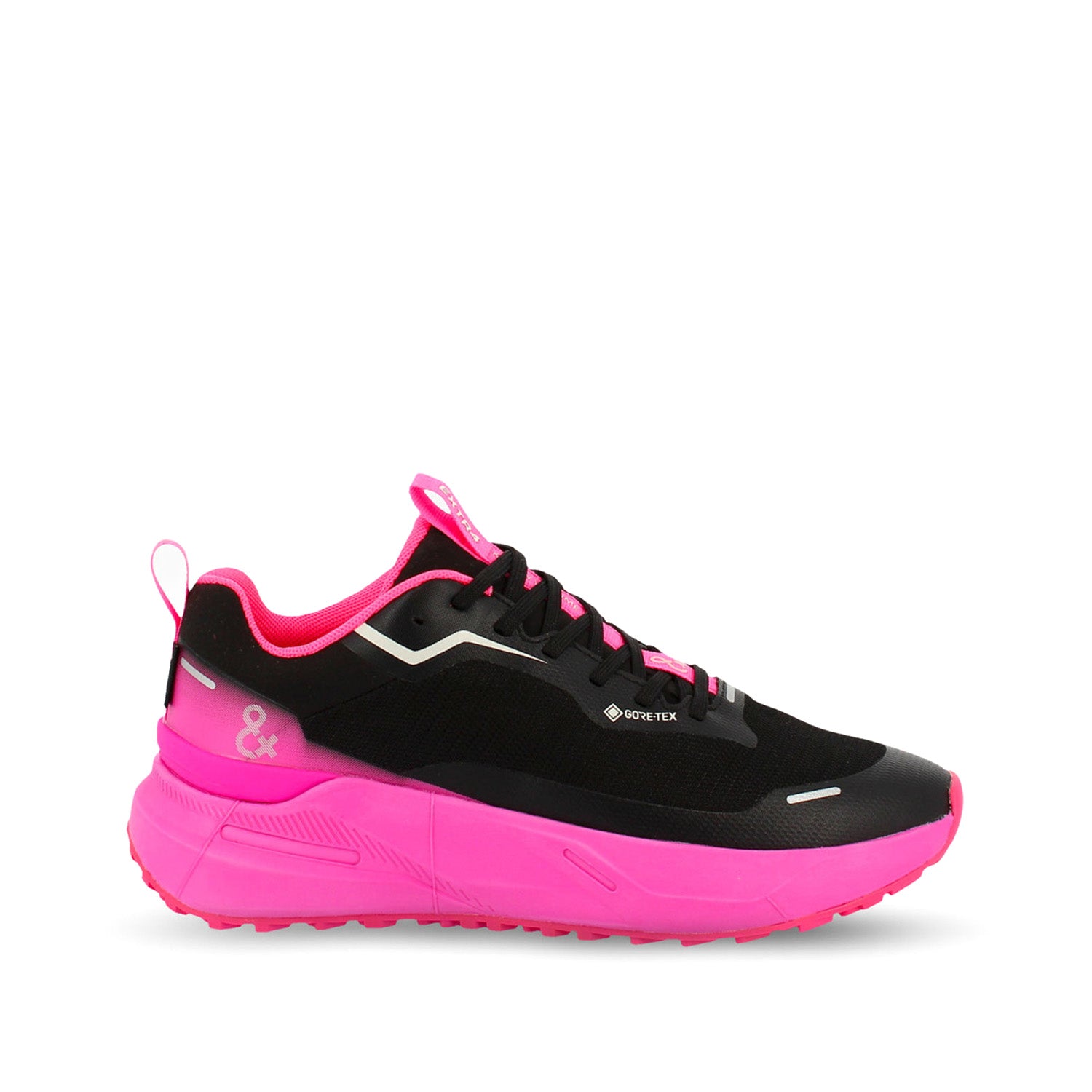 Sneakersy EXTR4 – różowe, sportowe, GORE-TEX - widok z boku.