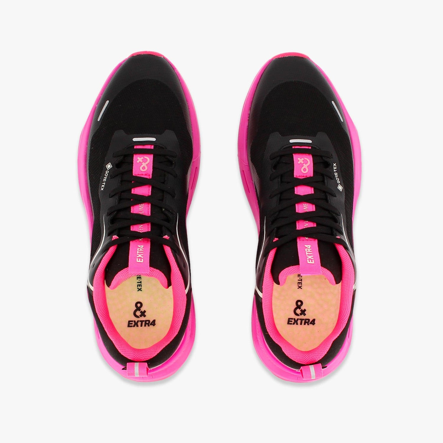 Sneakersy EXTR4 – różowe, sportowe, GORE-TEX - widok z góry.