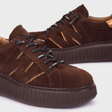 Sneakersy Wonders – brązowe, zamszowe, na platformie - zbliżenie