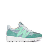 Sportowe sneakersy Wonders, skórzane, w odcieniach niebieskiego - widok z boku.