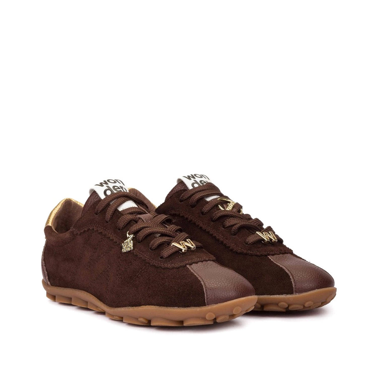 Sneakersy SPRINTR 03 Wonders – trampki, brązowe, zamszowe - widok pod kątem.