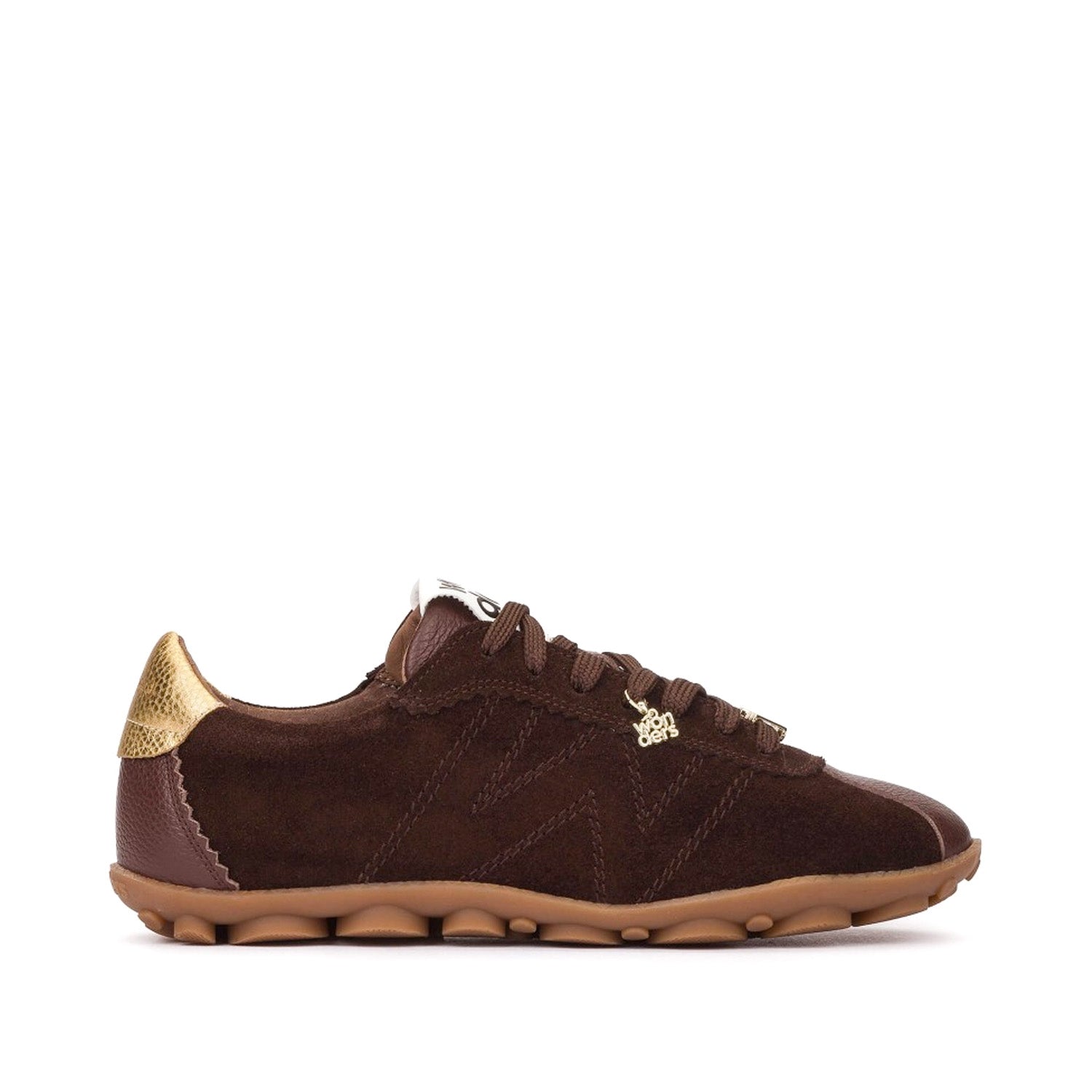 Sneakersy SPRINTR 03 Wonders – trampki, brązowe, zamszowe - widok z boku.