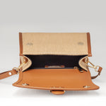 Torebka Ripani – skórzana, rafia, włoska, typu kuferek - widok wnętrza.