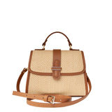 Torebka Ripani – skórzana, rafia, włoska, typu kuferek - widok z przodu.