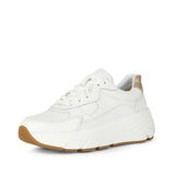 Sportowe sneakersy GEOX Diamanta – elegancki design, subtelne przeszycia, złoty akcent.